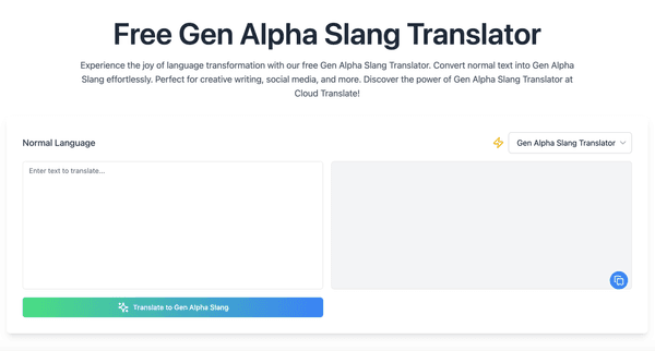 Free Gen Alpha Slang Translator